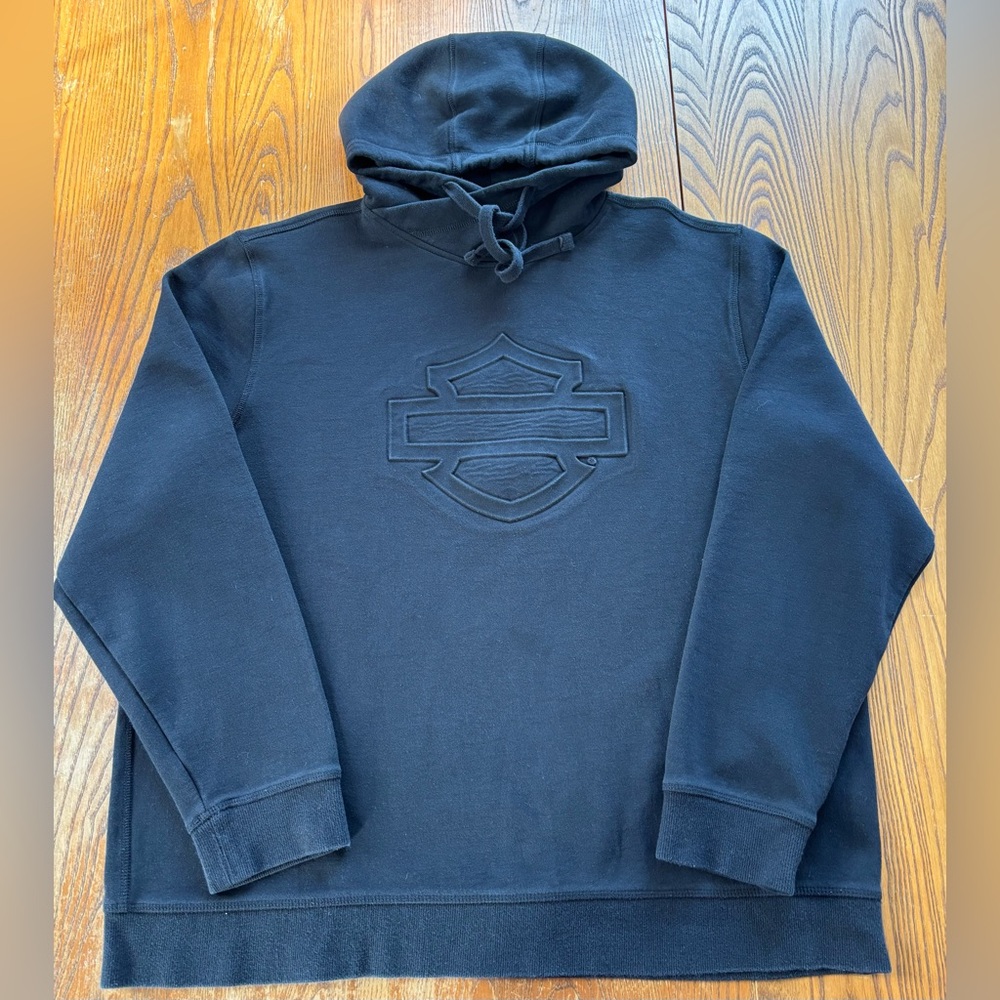 Men’s Harley-Davidson Embossed Logo Slim fit Pullover Hoodie sz 2XL - Picture 4 of 7